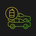 Cars made from recycled steel gradient vector icon for dark theme