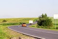 Cars moving on asphal road in summer Royalty Free Stock Photo