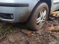 Cars in the mud Royalty Free Stock Photo