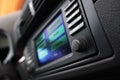 Cars multimedia system display. Royalty Free Stock Photo