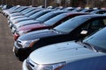 Cars in new car lot Royalty Free Stock Photo