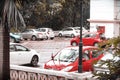 Cars parked at the parking lot of a housing society