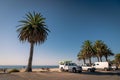 Cars parked at Refugio State Beach, California.