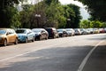 Cars parked by the roadside