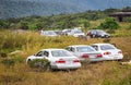 Cars parking at the park in Bokor Hill, Kampot, Cambodia