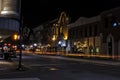 Cars passing by in Downtown Joplin, Missouri during Christmas time