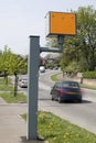 CARS PASSING YELLOW GATSO ROAD TRAFFIC SPEED CAMERA