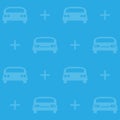 Cars blue pattern background. Modern texture with vehicles and pluses. Vector illustration.