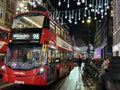 Cars and people in night traffic jam on the streets of London during December 2023 Royalty Free Stock Photo