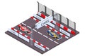 Cars Racing Isometric Composition