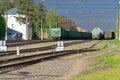 The cars are on the railway tracks near the station Zeleny Bor in the Moscow region.