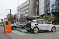 Vilnius, Lithuania - September, 2016: Electric cars charging station in the business district of the city.