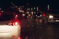 Cars on the road at night. Royalty Free Stock Photo