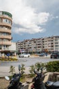 Buildings and roads in Ohrid town centre Royalty Free Stock Photo