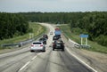 Cars on ÃÂµhe Russian route M52 (R256), also known as Chuya Highway or Chuysky Trakt from Novosibirsk to Russia's border with Mongo Royalty Free Stock Photo