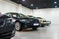 Cars for sale in showroom Royalty Free Stock Photo