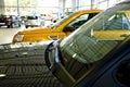 Cars in a showroom