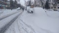 Cars in a snow trap Royalty Free Stock Photo