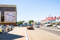 Cars on Sovetov street in Abinsk city in summer