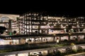 Cars stand in an open parking lot in International departure and arrival area Istanbul Ist Airport