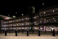 Cars stand in an open parking lot in International departure and arrival area Istanbul Ist Airport