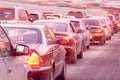 Cars stand before the trafficlight. Royalty Free Stock Photo