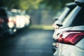 Cars Standing In Parking Lot Royalty Free Stock Photo