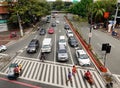 Cars stopping on street in Manila, Philippines
