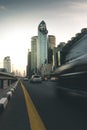 Cars in the streets of Dubai - UAE Royalty Free Stock Photo