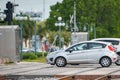 Cars stuck on the railroad tracks