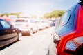 Cars stuck in traffic jam