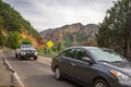 Cars And SUV On Winding Arizona Mountain Road