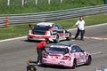 Cars and technicians on the grid at Monza circuit Royalty Free Stock Photo