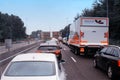 Cars in a tourist traffic jam