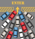 Cars traffic Enter join busy site