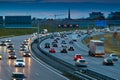 Cars in traffic on a highway Royalty Free Stock Photo