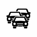 Cars Traffic Jam Vector Icon Silhouette Illustration On White Background Royalty Free Stock Photo