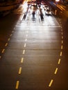 Cars at the traffic lights at night Royalty Free Stock Photo