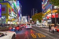 Cars in traffic at Shibuya district in Tokyo, Japan