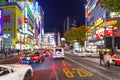 Cars in traffic at Shibuya district in Tokyo, Japan