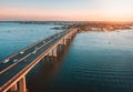 Traffic on Captain Cook Bridge Sans Souci aerial view