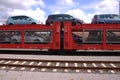 Cars on train Royalty Free Stock Photo