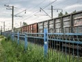 The cars of the train. Railway