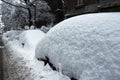 Cars under snow