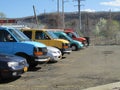 Cars and vans of different colors in West Haverstraw, NY. Royalty Free Stock Photo