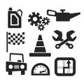 Cars vector web and mobile icons. Vector Royalty Free Stock Photo