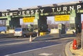Cars waiting to pass the New Jersey Turnpike Tollbooth