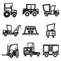 Cars web and mobile icons set. Vector. Royalty Free Stock Photo