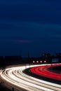 Cars were in the night on a highway