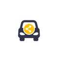 Carsharing, carpooling icon